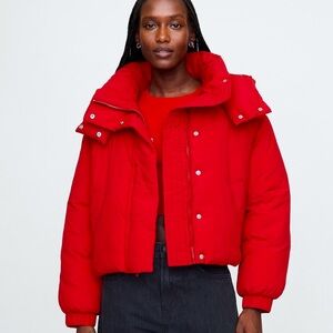 NEW Gap Cropped Duvet Wrapped Puffer Jacket